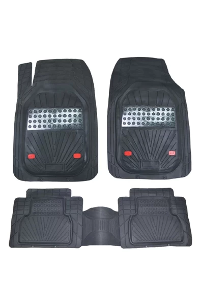 Renault Megane 3 2008-2015 Uyumlu Ekstra Kanallı Havuzlu Paspas Seti Krom Gümüş 4D