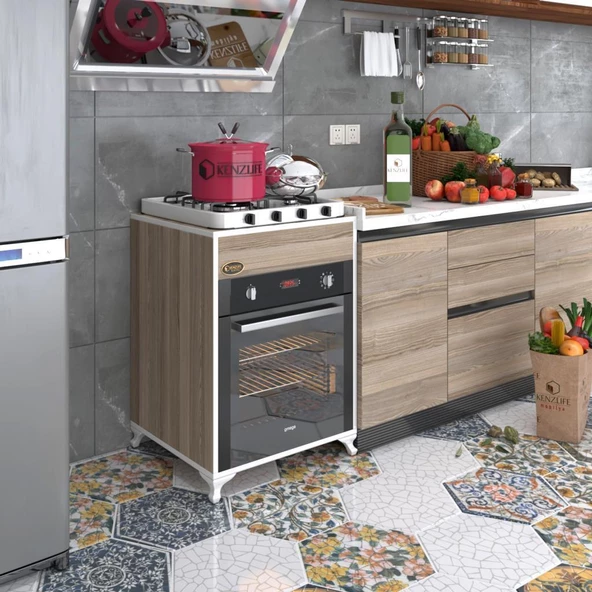 Kenzlife ankastre modülü kabini lantanyum crd fırın ocak dolabı sabit tabla ayaklı