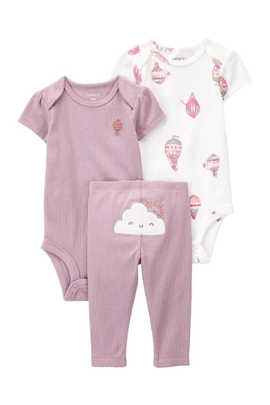 Carter's Layette Kız Bebek 3'Lü Set 1P596710 Karışık Renkli