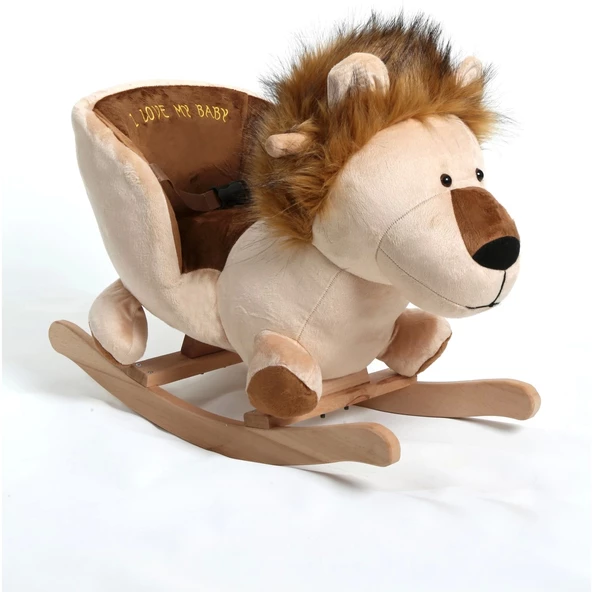 Safeline Bebe Peluş Ahşap Sallanır Oyuncak Aslan - 3