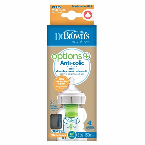 Dr Brown's Geniş Ağız Cam Biberon 150 ml (Yeni) - 2