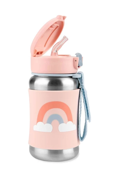 Skip Hop Zoo Pipetli Paslanmaz Çelik Suluk 350 ml Gökkuşağı - 2
