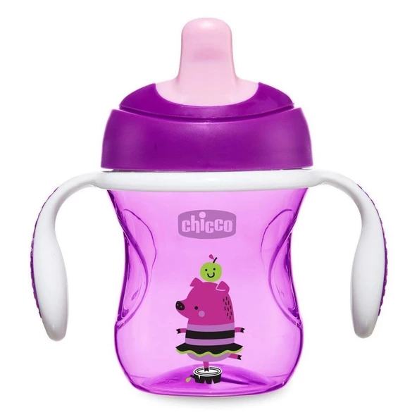 Chicco Yarı Yumuşak Uçlu Alıştırma Bardağı 6 Ay+ 200 ml Kız