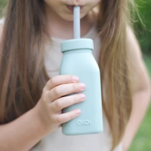 Oioi Şişe + Pipet 200ml River Green / Powder Grey - 2