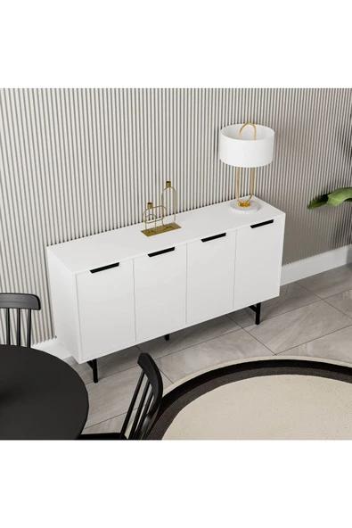 Mezza 4610 BLANCO 145 CM (METAL AYAKLI) KONSOL BEYAZ - 3
