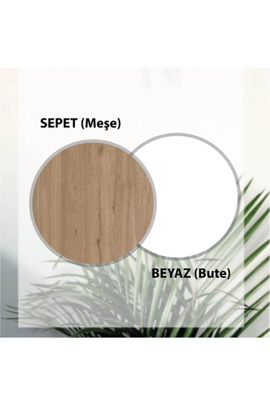 Mezza 5052 VERONA 4 PROFİL KAPAKLI 4 ASKILI 15 RAFLI SOL AYNALI PORTMANTO SEPET BEYAZ YUNUS - 7