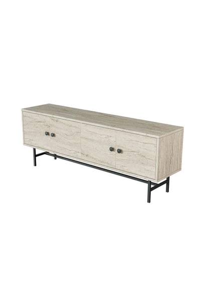 Mezza 4040 DIAMOND METAL AYAKLI TV ÜNİTESİ 150 CM TRAVERTEN - 8