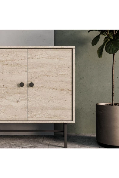 Mezza 4640 DIAMOND METAL AYAKLI KONSOL 145 CM TRAVERTEN - 7