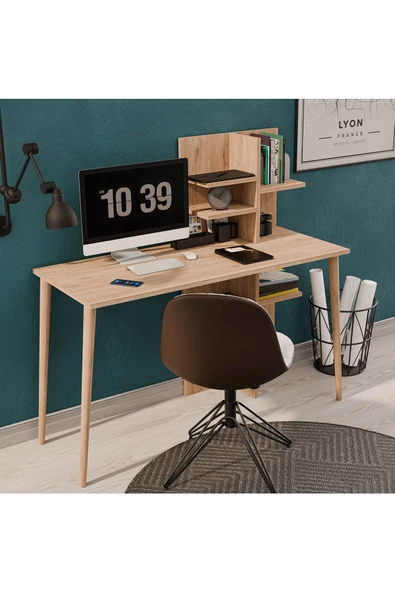 Mezza 1922 RUBY 120 CM AHŞAP AYAKLI ÇALIŞMA MASASI SEPET - 4