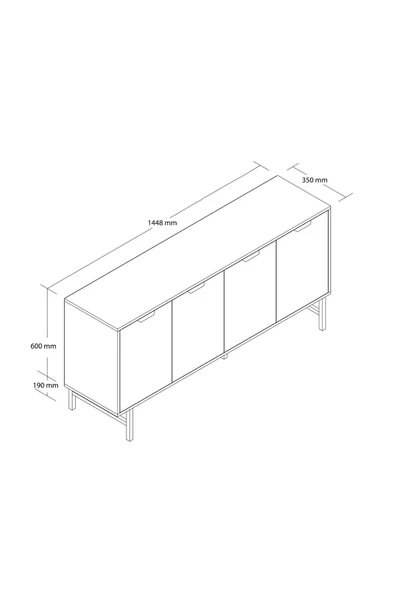 Mezza 4610 BLANCO 145 CM (METAL AYAKLI) KONSOL BEYAZ - 8