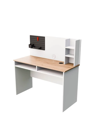 Mezza 1942 VICTUS 120 CM ORGANIZERLİ ÇALIŞMA MASASI SEPET BEYAZ - 8