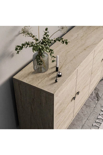 Mezza 4640 DIAMOND METAL AYAKLI KONSOL 145 CM TRAVERTEN - 5