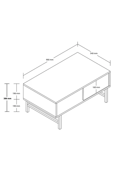 Mezza 4230 DIAMOND METAL AYAKLI ORTA SEHPA 90 CM TRAVERTEN - 2