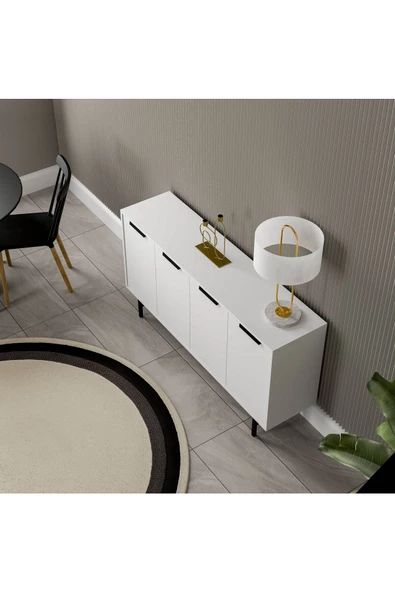 Mezza 4610 BLANCO 145 CM (METAL AYAKLI) KONSOL BEYAZ - 4