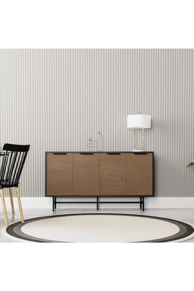 Mezza 4616 BLANCO 145 CM (METAL AYAKLI) KONSOL SİYAH KAPLAN - 2