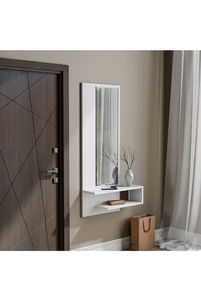 Mezza 6001 LINE DUVAR AYNASI DRESUAR SAĞ BEYAZ - 4