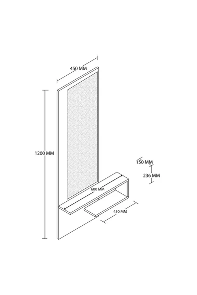 Mezza 6001 LINE DUVAR AYNASI DRESUAR SAĞ BEYAZ - 2