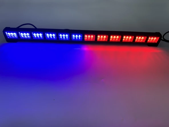 17 fonksiyonlu çakar lamba 57,8cm kırmızı-mavi 12-30v / LAPA199-2 - Resim 2