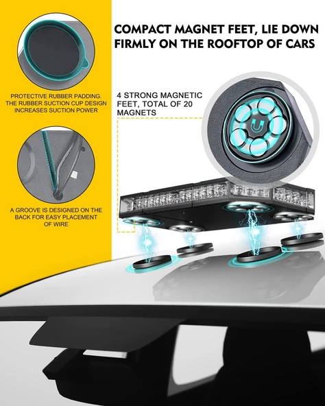 38 fonksiyonlu tepe lambası sarı-sarı 12-24v / LAIK539-1 - Resim 5