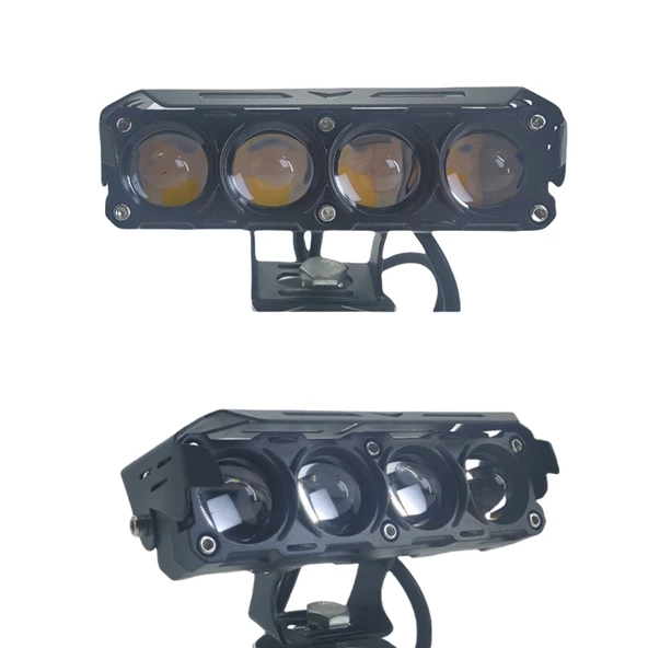 Space Offroad sis lambası 12.6 x 5 x 3.5 cm sarı beyaz - mavi gündüz ledli çakarlı 12-60v set  LASS370 - Resim 2