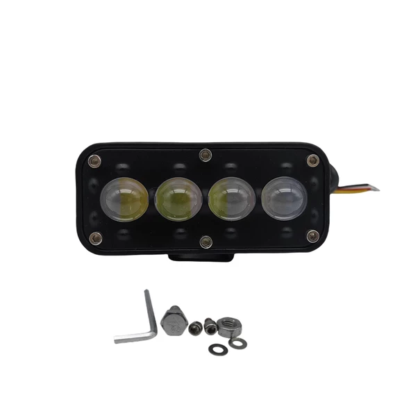 Space Offroad sis lambası 2 x4 x 9,5cm beyaz-sarı gündüz ledi kırmızı / LASS383 - Resim 3