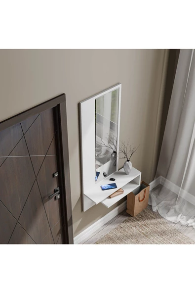 Mezza 6001 LINE DUVAR AYNASI DRESUAR SAĞ BEYAZ - 5