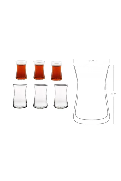 Paşabahçe Keyifli Heybeli 12 Parça Çay Seti  P54361 + P42361 - 2