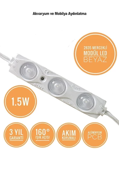HLL TEKNOLOJİ Akvaryum Modül LED Aydınlatma Beyaz Işık Anahtarlı 5'li - 4