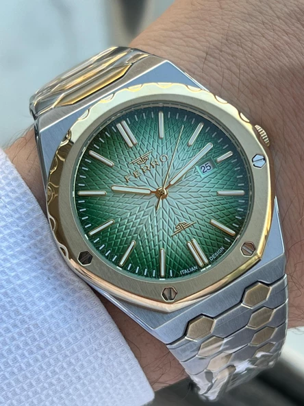 Ferro Çelik Kordon Takvimli Kadran 30 Mt Suya Dayanıklı Erkek Kol Saati EF40133-D6 - Resim 2