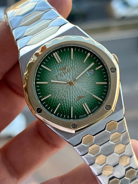 Ferro Çelik Kordon Takvimli Kadran 30 Mt Suya Dayanıklı Erkek Kol Saati EF40133-D6 - Resim 4