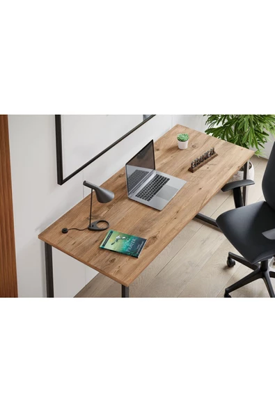 Ceramical Çalışma Masası Bilgisayar Masası Ofis Masası - Atlantik Çam 60 X 140 Cm - 3