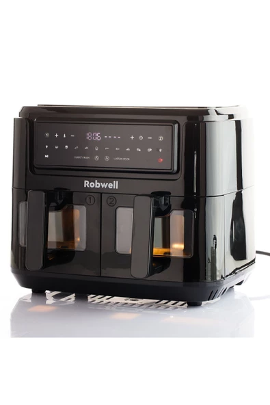 Robwell Se12 2İn1 Çift Cam Kapaklı 4.5 4.5 Dijital 9 Litre Air Fryer - 6