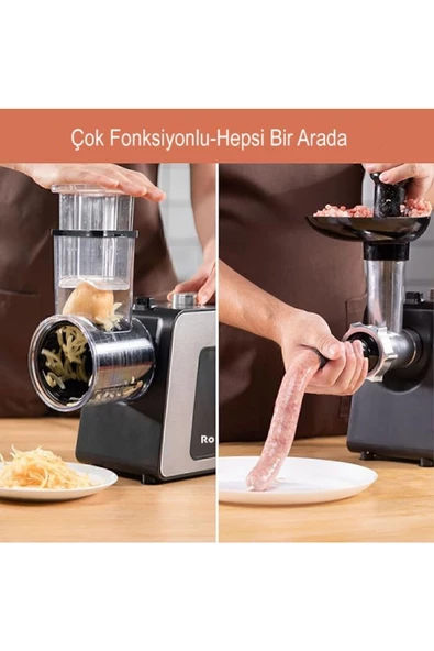 ROBX R10 Çok Fonksiyonlu Içli Köfte Sosis Yapma & Salata Peynir Doğrama Dilimleme Makinası - 5