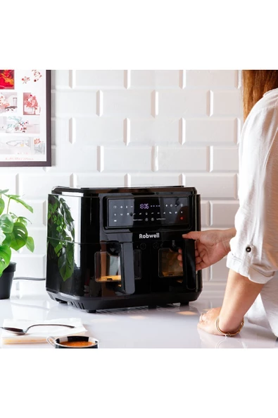 Robwell Se12 2İn1 Çift Cam Kapaklı 4.5 4.5 Dijital 9 Litre Air Fryer - 2