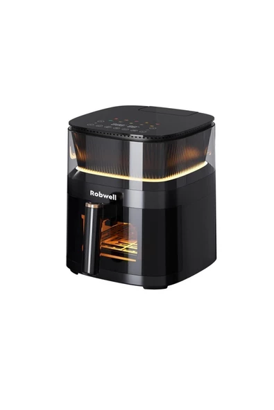 Robwell Robx Rxo5 Son Teknoloji Otomatik Buhar Püskürtmeli Airfryer 10 Renkli Işıklı Menü - 4