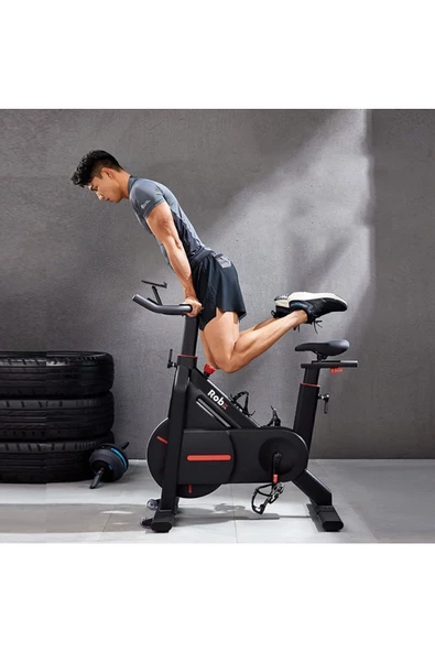 ROBX S10 Smart Spin Bike 100 Derece Manyetik Hassas Direnç Sistemi Sessiz Kondisyon Bisikleti