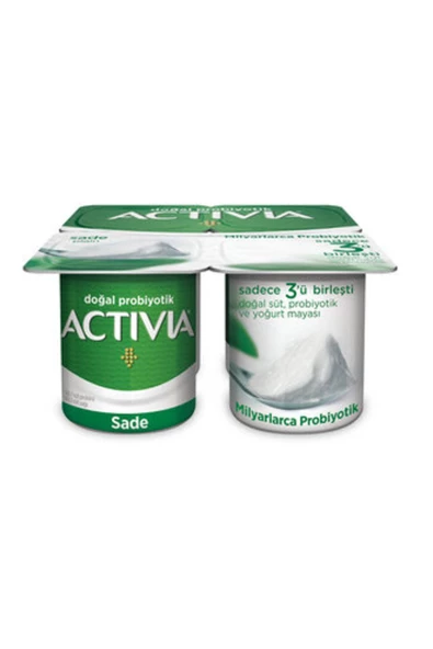 Activia Doğal Probiyotik Sade Yoğurt 4x100 G ( ACTİVİA ÇİLEKLİ 4 * 100 GRAM HEDİYE )