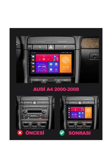 Audi A4 2002-2008 Uyumlu 9 inç Android Multimedya - Resim 2