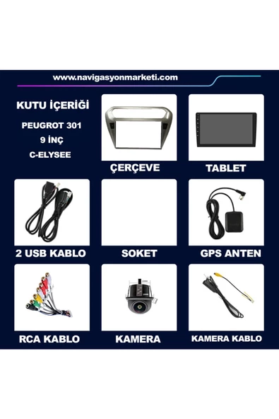 NAVMİNA Peugeot 301  Ci?troen C-elysee Uyumlu Bej 9 I?nç 4-32 Gb Multi?medya - 5