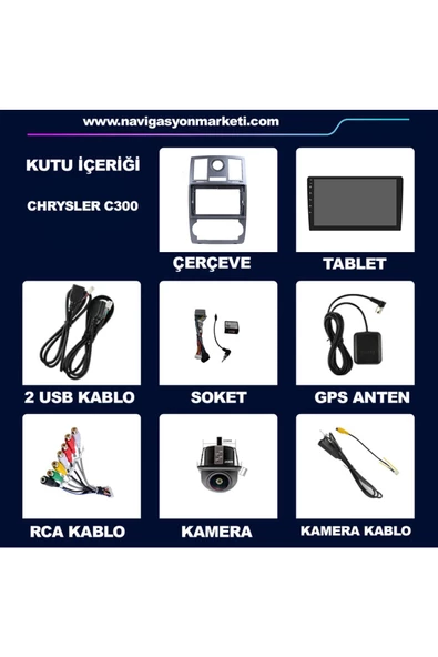 NAVMİNA Chrysler C300 Uyumlu Android 9 inç Multimedya - Resim 5