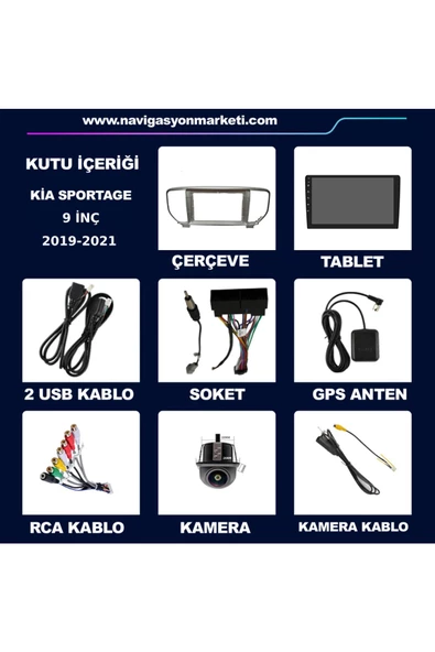 NAVMİNA KİA SPORTAGE 2019-2021 UYUMLU 9 İNÇ 4-32 GB MULTİMEDYA KAMERA - Resim 5