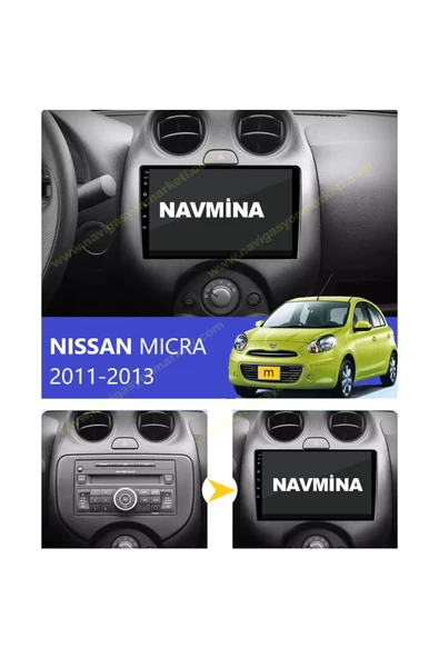 NAVMİNA NİSSAN MİCRA 2011-2013 UYUMLU 9 İNÇ 4-32GB MULTİMEDYA ürün görseli