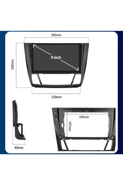 BMW 1 Serisi  2004-2011 Dijital Klima Uyumlu 9 inç Android Multimedya - Resim 6