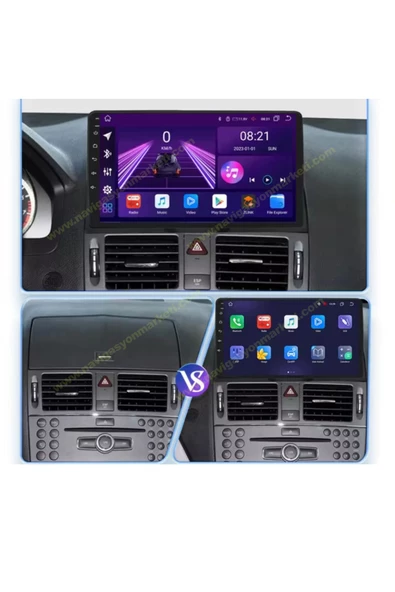 NAVMİNA MERCEDES C CLASS 2007-2011 UYUMLU 9 İNÇ 4-32 GB MULTİMEDYA KAMERA Uyumlu - Resim 2