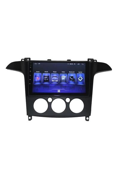 NAVMİNA S-Max 2006-2014 Uyumlu Manuel Klima Siyah 9inç 2+32gb Multimedya ürün görseli