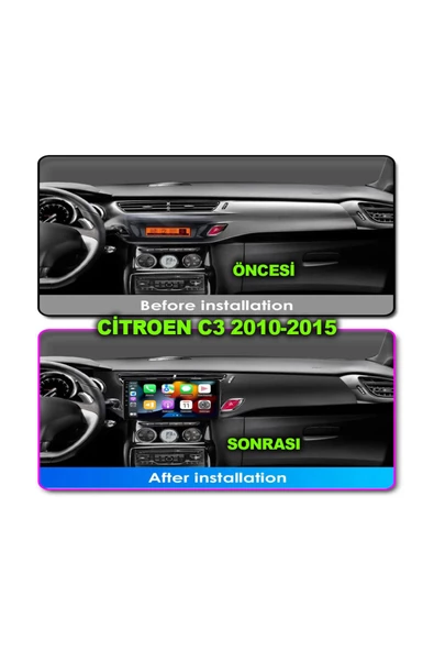 NAVMİNA Citroen C3 DS3 2010-2015 Uyumlu 2+32 gb 10 inç Siyah Çerçeveli Multimedya