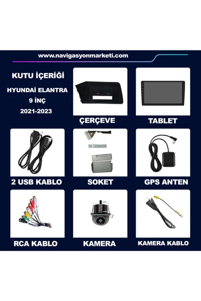 NAVMİNA Hyundai Elantra 2021-2023 Uyumlu 9 inç 2+32 GB Multimedya ürün görseli