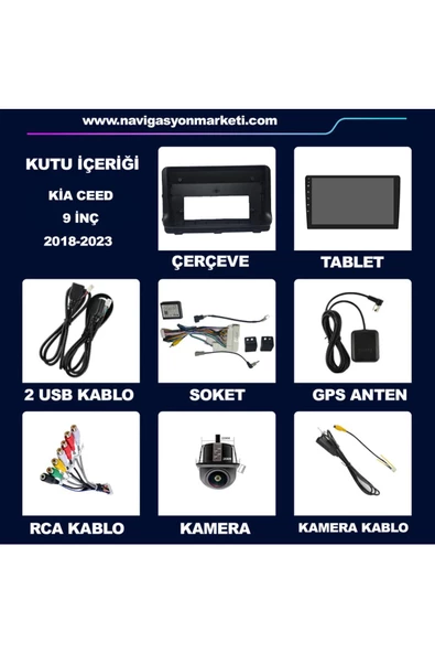 NAVMİNA KİA CEED 2018-2023 UYUMLU 10 İNÇ 4-32 GB MULTİMEDYA KAMERA Uyumlu - Resim 5