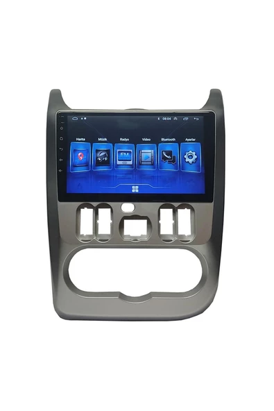 NAVMİNA Dacia Duster 2010-2013 Logan 2012-2015 Stepway 2008-2012 Uyumlu 9 inç 2+32 gb Gri Çerçeve Multimedya - 2