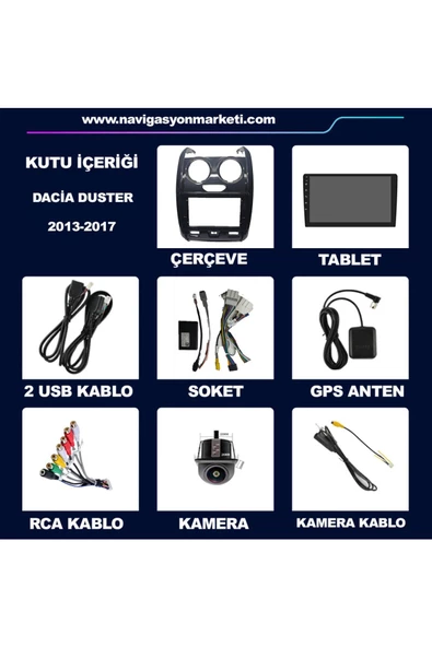 NAVMİNA Dacia Duster 2013-2017 Uyumlu Siyah 9 inç 2+32 GB Multimedya - 5